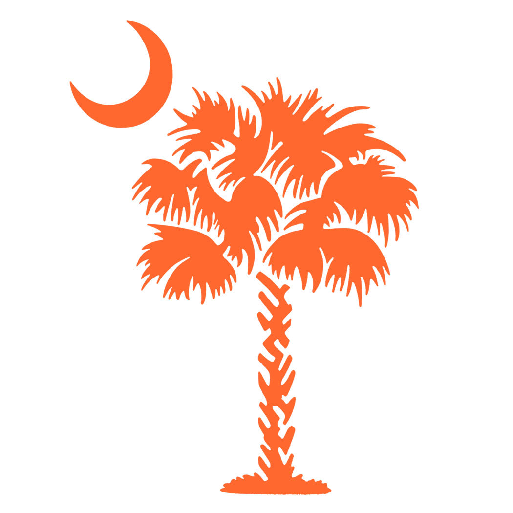 Palmetto Tree 6 inch Decal orange