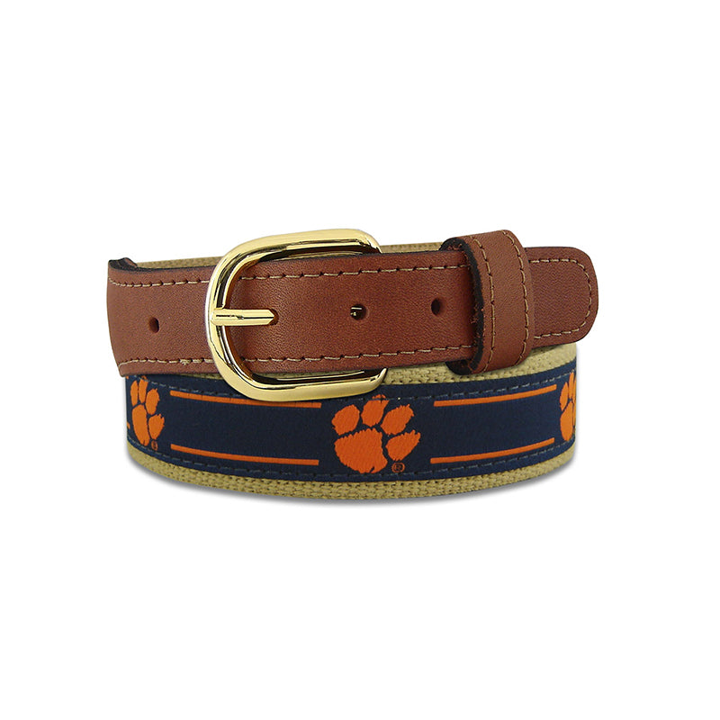 Clemson Ribbon Belt clemson in navy