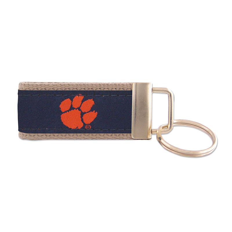 Clemson Blue and Orange Tiger Paw Keychain