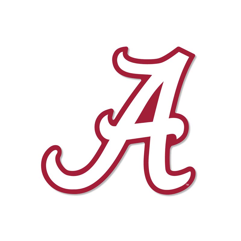 3 inch White Alabama Script A Decal