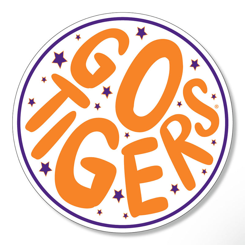 3" Circle Star Go Clemson Tigers Decal