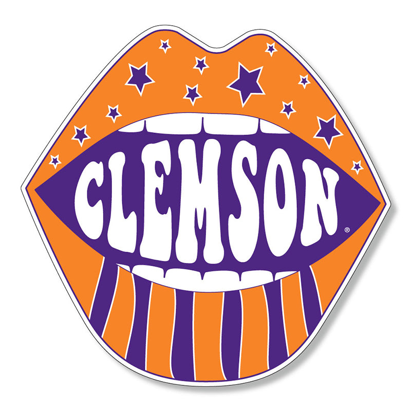 3&quot; Clemson Stars and Stripes Lips Decal