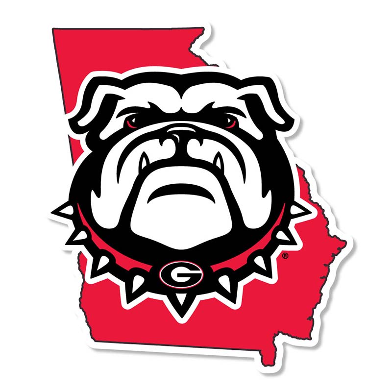 6&quot; UGA Bulldog in State Decal