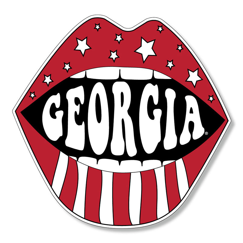 3" UGA Stars and Stripes Lips Decal