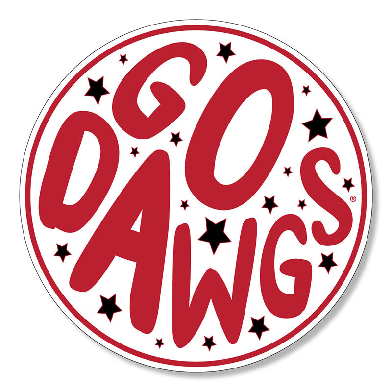 3" Circle Star Go Dawgs Decal