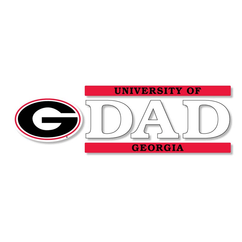 6" UGA Dad Stacked Decal