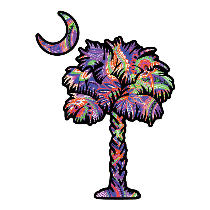 Palmetto Tree 6 inch Decal paisley tiedye