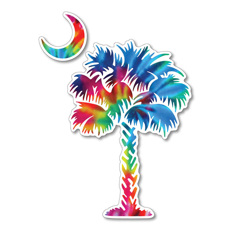 Palmetto Tree 6 inch Decal tiedye