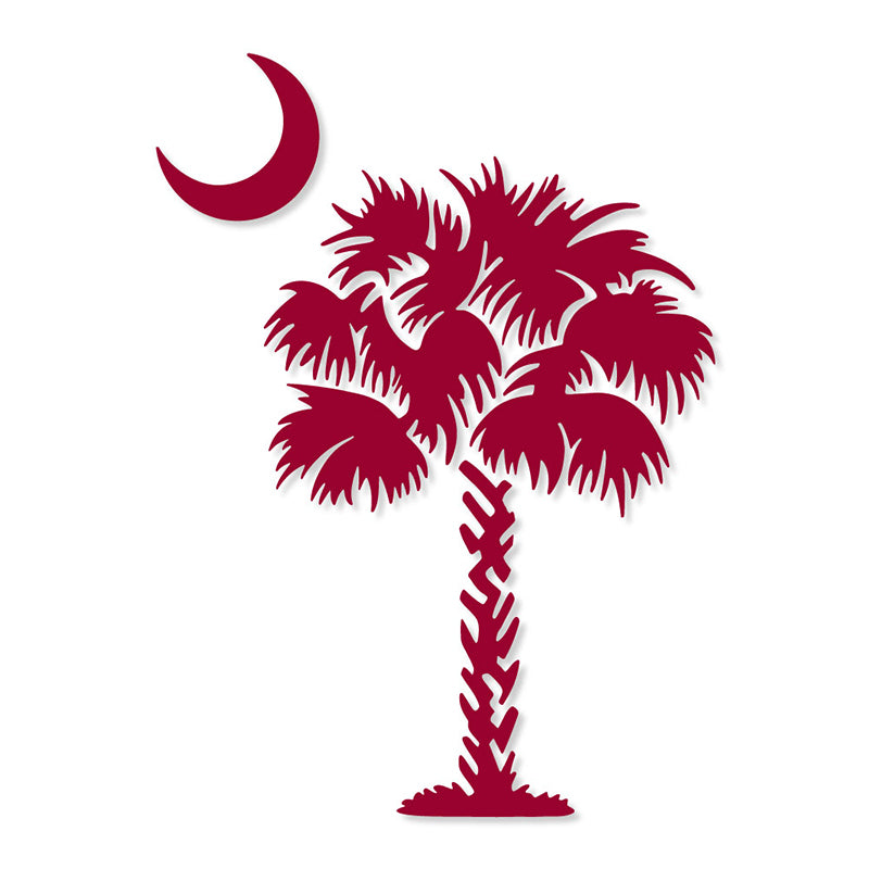 Palmetto Tree 6 inch Decal garnet