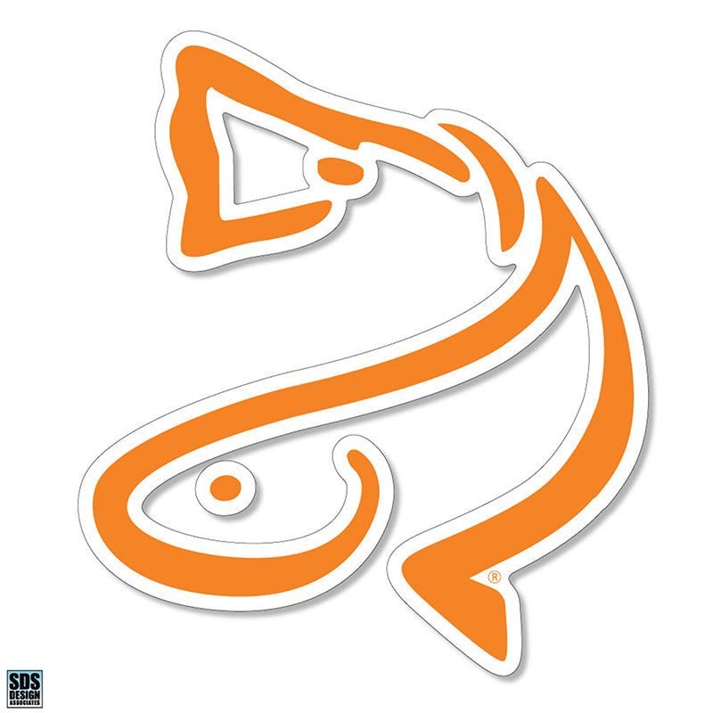 orange 6&quot; Charleston Angler Red Drum Vinyl Decal