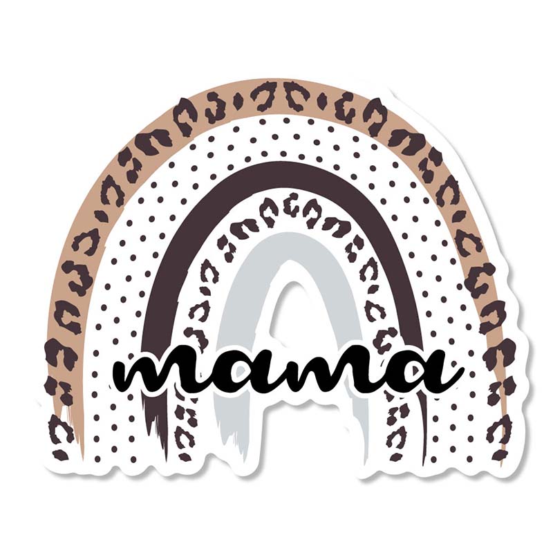 3 inch Leopard Rainbow Mama Decal