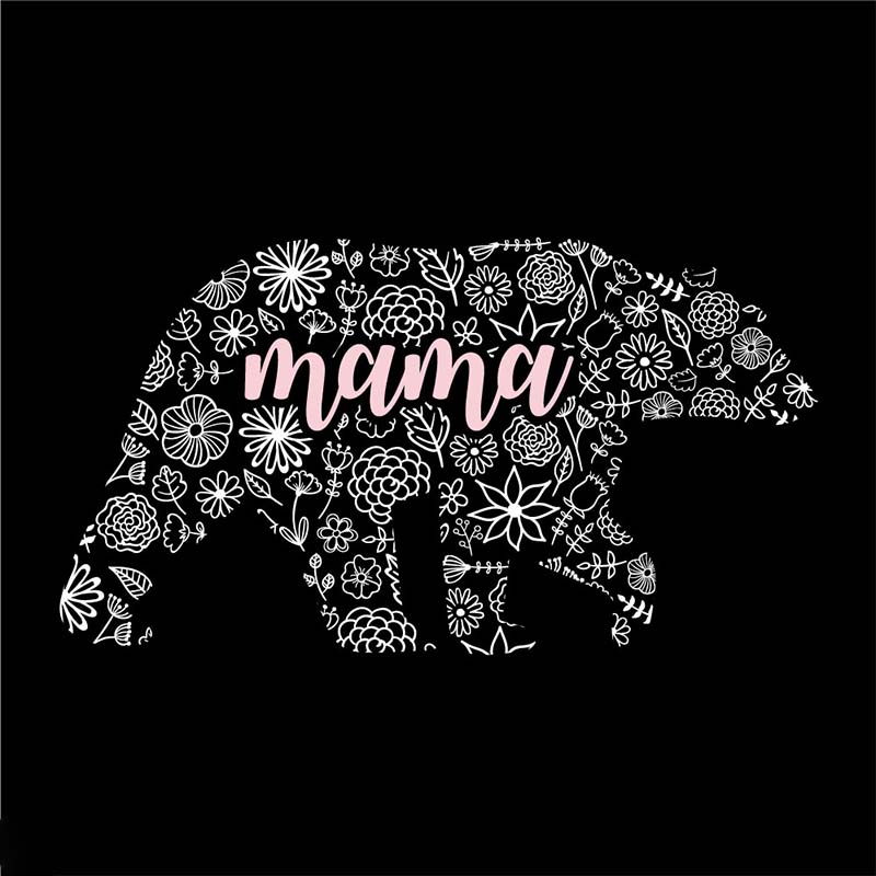 3 Inch Floral Mama Bear Decal