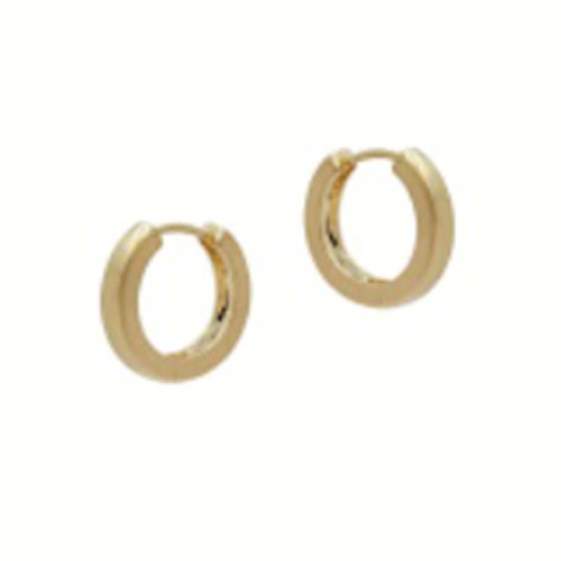 Brushed Gold Huggie Earrings