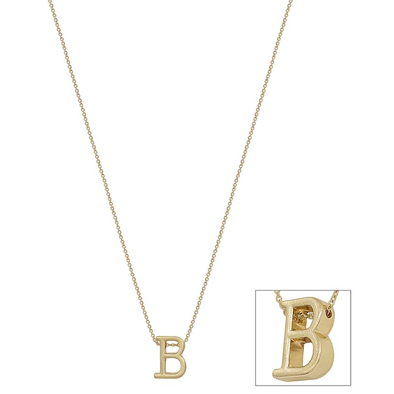 Typewriter Block Letter Initial Necklace