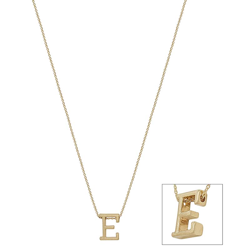 Typewriter Block Letter Initial Necklace