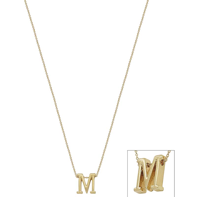 Typewriter Block Letter Initial Necklace