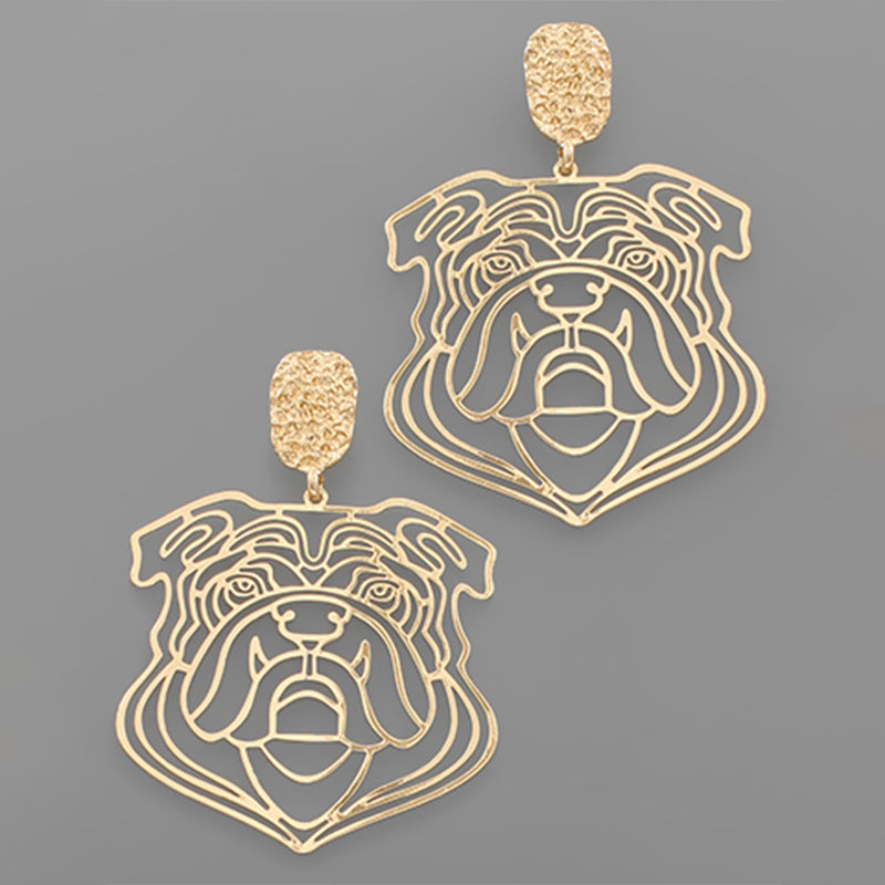 Filigree Bulldog Earrings