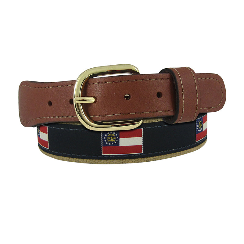 Georgia Flag Ribbon Belt