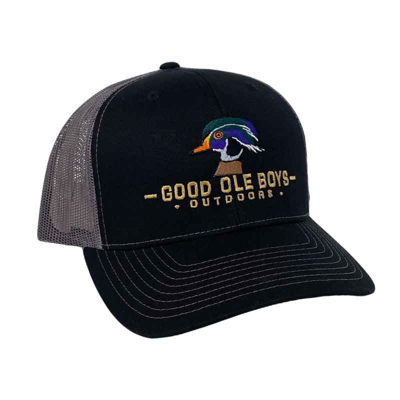 Good Ole Boys Outdoors Duck Black and Grey Mesh Back Trucker