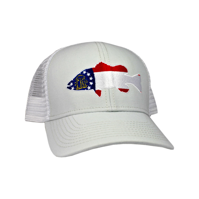 grey Largemouth Bass Trucker Hat