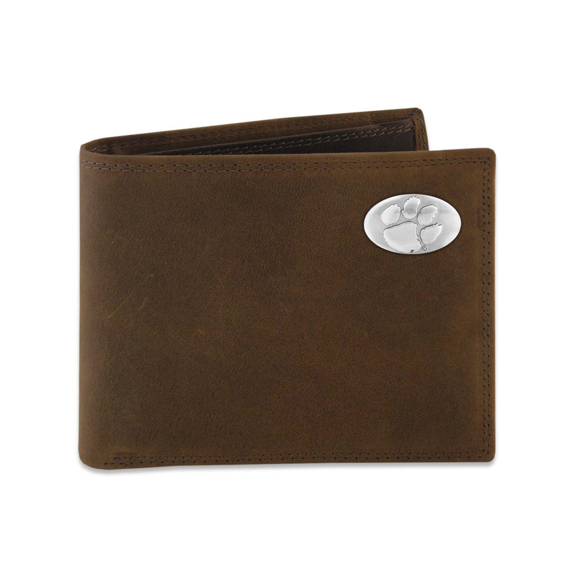 Clemson Crazy Horse Concho Leather Bifold