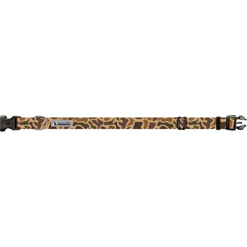 LBO Water Repellent Dog Collar in old school camo