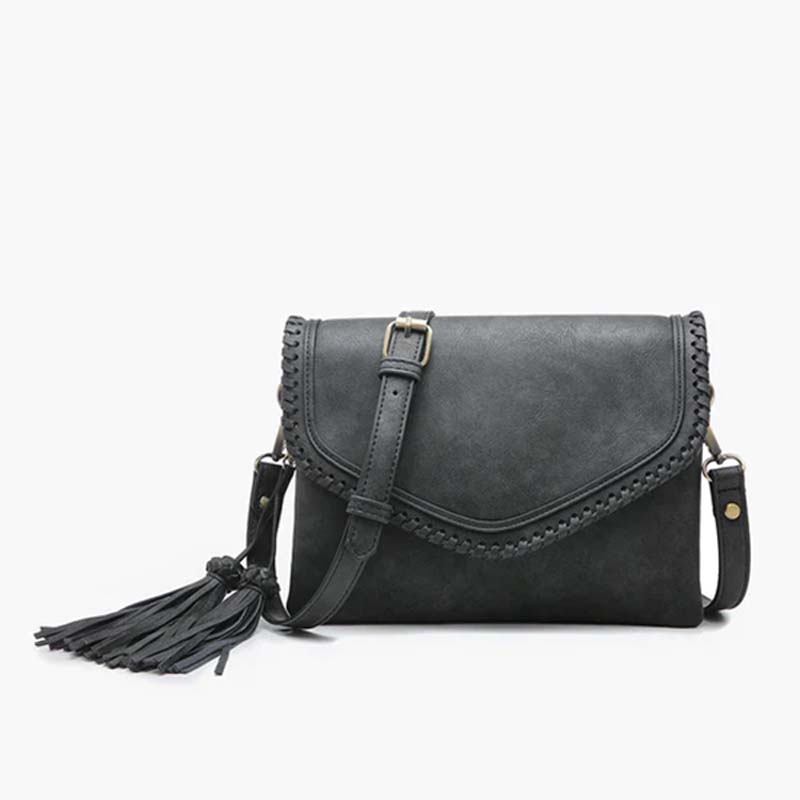 Sloane Crossbody with Tassel in Black