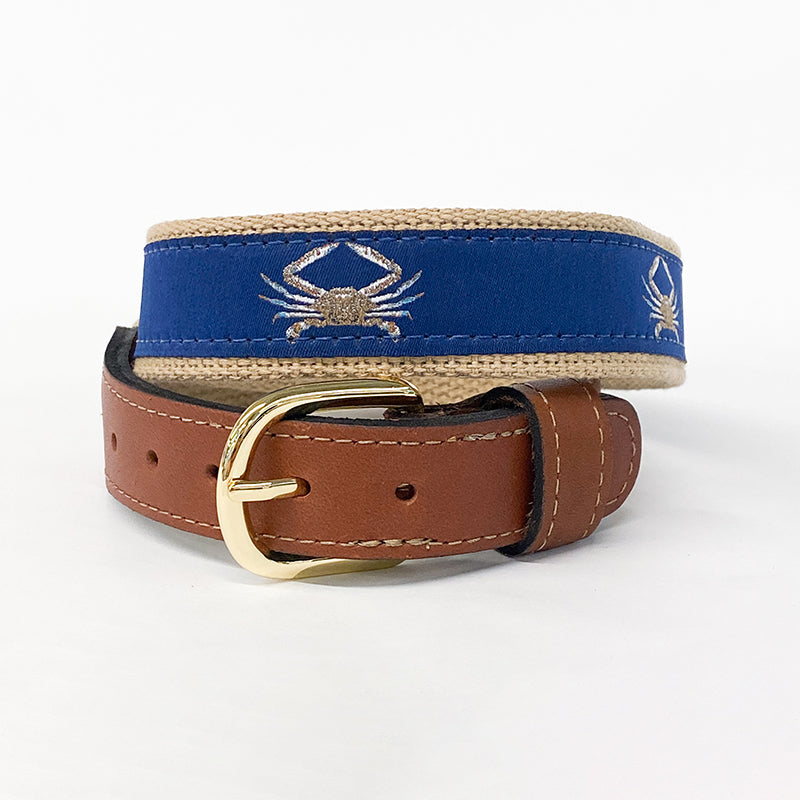 Blue Crab Ribbon Belt