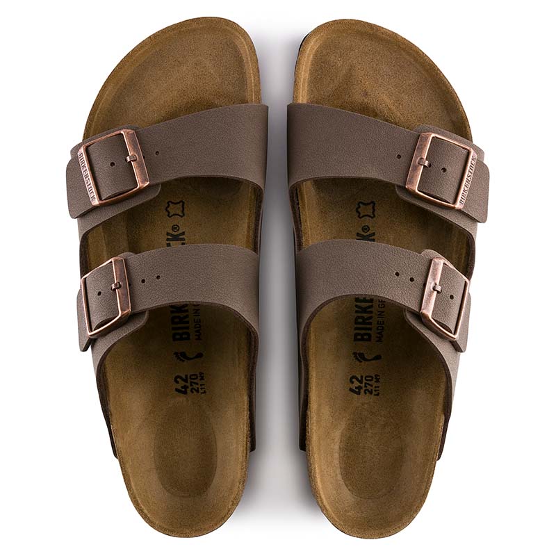 Arizona Suede Leather Sandals in Mocha