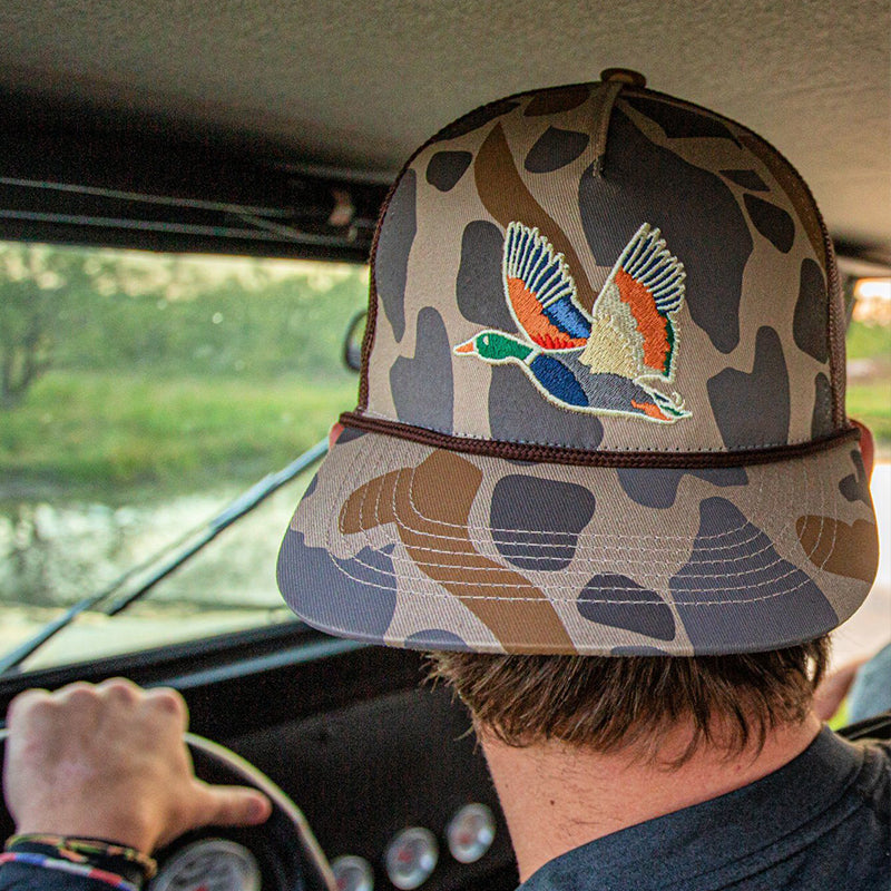 Burlebo Retro Camo Flying Duck Snapback Hat