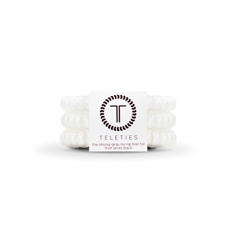 Teleties Small Coconut White Hari Tie Pack of 3