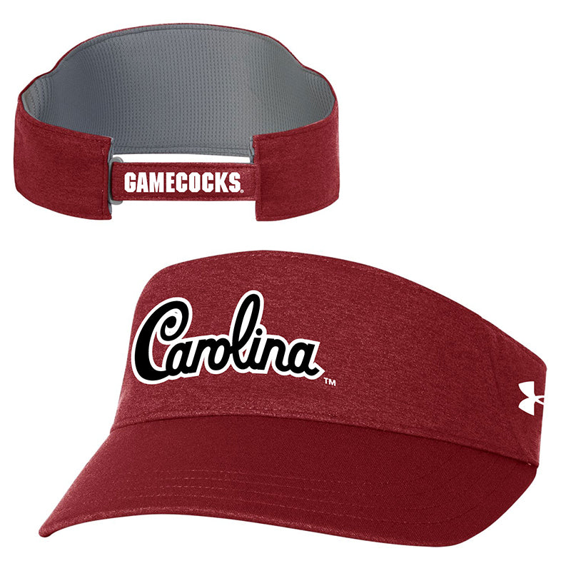 USC Script High Crown Visor in red