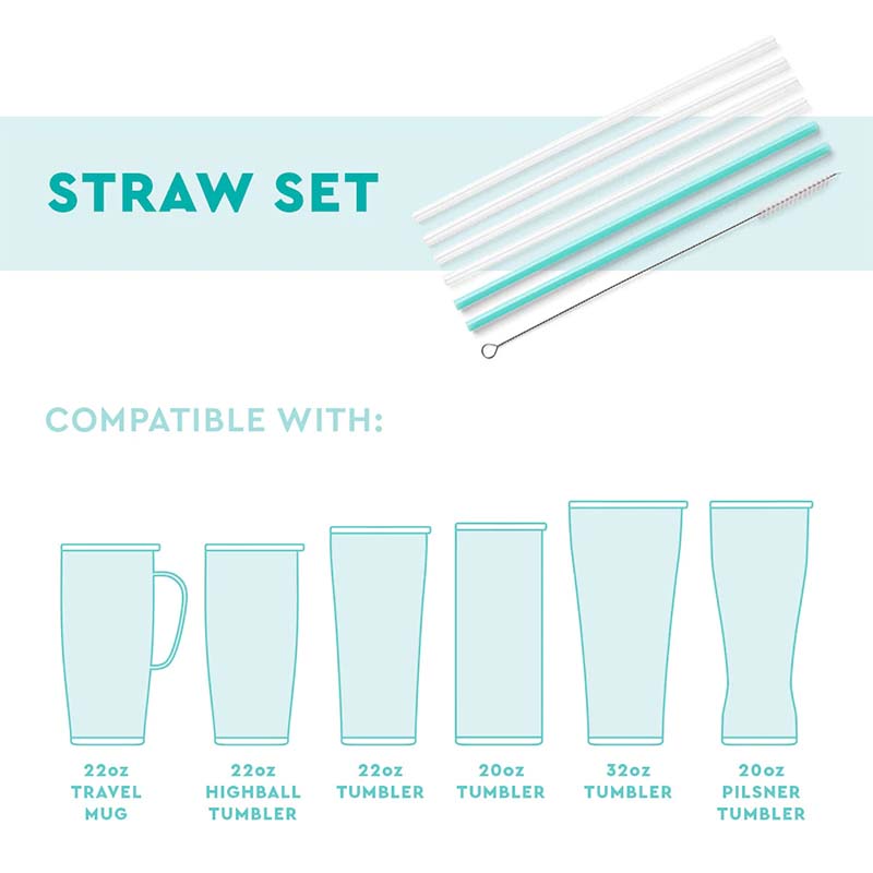 Wild Child and Aqua Tall Straw Set